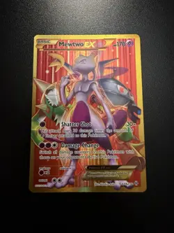 Pokemon Mewtwo EX TCG Full Art Holo Rare Card Breakthrough-Secret 164/162 LP - Image 1