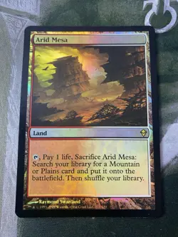 1x Arid Mesa FOIL, Zendikar, LP, MTG - Image 2