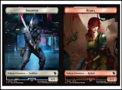 MTG - 4 x Soldier / Rebel Double-Sided Token - Playset 4x x4 - Final Fantasy - Image 2