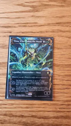 MTG Nissa, Who Shakes the World (Borderless) (Raised Foil) Bloomburrow - Image 1
