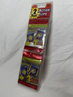 1996 Pokemon ACTION FLIPS Lenticular Cards Blister (2 Packs) VTG New Sealed NIP - Image 1