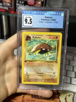CGC 9.5 1st Edition Kabuto 50/62 Fossil 1999 Blue Label NEW 10 Pokemon Card TCG - Image 3