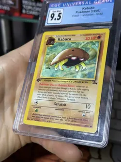CGC 9.5 1st Edition Kabuto 50/62 Fossil 1999 Blue Label NEW 10 Pokemon Card TCG - Image 4