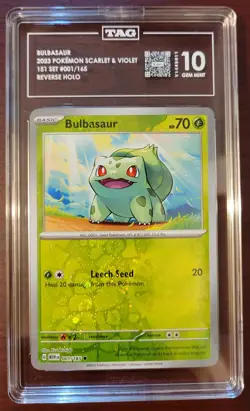 TAG 10 GEM MINT POKEMON SV 151 MEW EN Bulbasaur Reverse Holo #1/165 - Image 1