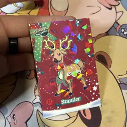 Stantler Red Background Paper Cracked Ice Holo Pokemon Database Christmas - Image 2