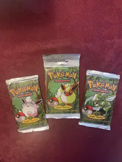 Wizards of the Coast Pokemon Jungle Booster 3x Pack Art Set- Factory Sealed 1999 - Image 1