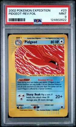 2002 POKEMON EXPEDITION #23 PIDGEOT-REVERSE FOIL PSA 9 - Image 1
