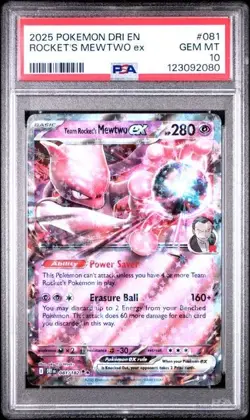 Pokemon - Team Rocket's Mewtwo ex - 081/182 - DESTINED RIVALS - Holo - PSA 10 - Image 1