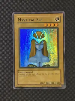 Yugioh Mystical Elf LOB-062 Wavy Faded Misprint LP - Image 1