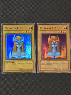 Yugioh Mystical Elf LOB-062 Wavy Faded Misprint LP - Image 2