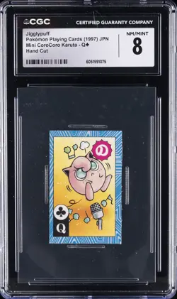 1997 POKEMON PLAYING CARDS JPN MINI COROCORO KARUTA - HAND CUT JIGGLYPUFF CGC 8 - Image 1