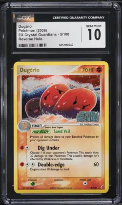 CGC 10 2006 Pokemon EX Crystal Guardians #5/100 DUGTRIO Reverse Holo Rare Card - Image 1