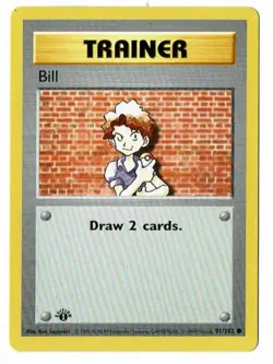 🚨 Pokemon TCG Bill Base Set 1st Edition Card 91/102 - Image 1