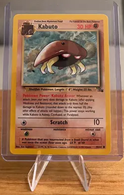 Kabuto #140 Non-Holographic Pokemon Card Near Mint 50/62 Common Fossil Set 1999 - Image 1