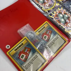 Red Pikachu Binder 4 Pocket 1999 Vintage with 119 Cards and 2 Coins - Image 2