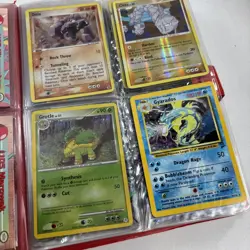 Red Pikachu Binder 4 Pocket 1999 Vintage with 119 Cards and 2 Coins - Image 5
