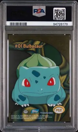 2000 Topps Pokemon TV Animation Clear Cards #PC2 Bulbasaur PSA GEM MINT 10 - Image 2