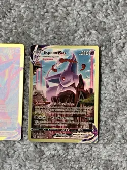 Pokemon Set of 2 Espeon VMax HP310 Solar Revelation Gold Foil Fan Art NM! - Image 3