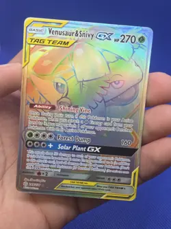 Pokemon Cosmic Eclipse Venusaur & Snivy GX Tag Team 249/236 Rainbow Secret Rare - Image 2
