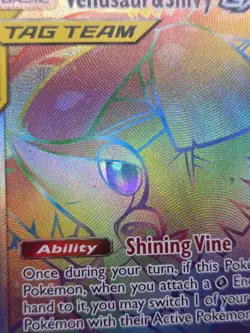 Pokemon Cosmic Eclipse Venusaur & Snivy GX Tag Team 249/236 Rainbow Secret Rare - Image 4