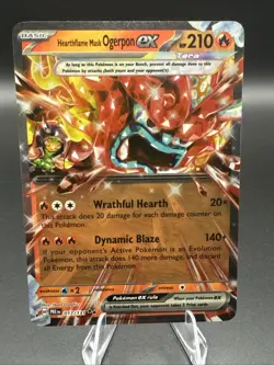 Hearthflame Mask Ogerpon ex 017/131 Sv: Prismatic Evolutions Pokemon TCG NM - Image 1
