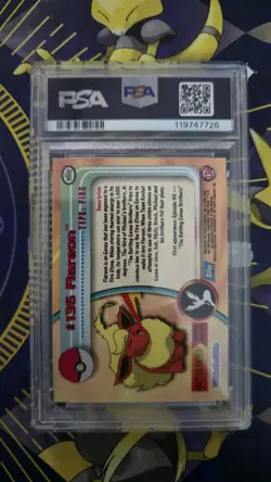 2000 TOPPS POKEMON TV ANIMATION SERIES 3 136 FLAREON FOIL PSA 8 - Image 2