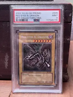 2002 Yu-Gi-Oh Promo Red Eyes B. Dragon BPT - Collectors Tin #005 PSA 9 - Image 1