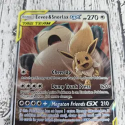Pokemon Eevee & Snorlax GX Tag Team Card 120/181 Holo Rare - Image 3