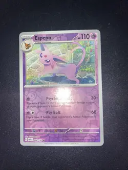Espeon 86/197 Reverse Holofoil Near Mint SV03 Obsidian Flames Pokemon Card TCG - Image 1