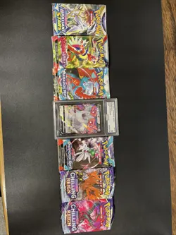 Pokemon Lot #5 6 Sealed Packs And 1 Graded Card - Image 1