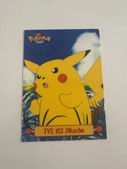 Pokemon Tcg #25 Pikachu TV2 1999 Topps TV Animation Pokemon Card W/ Bonus Card! - Image 1