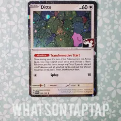 Pokemon Card Ditto 132/165 Holo Rare Prize Pack Series 6 Stamped Swirl LP - Image 1