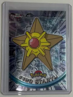 2000 Topps Chrome Staryu Pokemon Card, Foil Holographic - Image 1