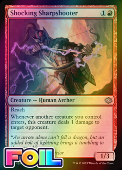 x1 Shocking Sharpshooter TDM Tarkir Dragonstorm MTG 121 Foil Uncommon M/NM 1x - Image 1