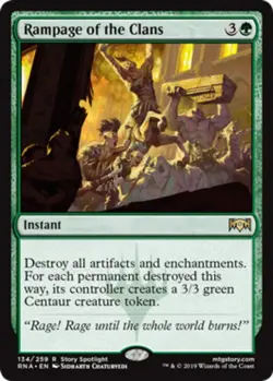 x1 Rampage of the Clans R MTG Ravnica Allegiance M/NM, English - Image 1