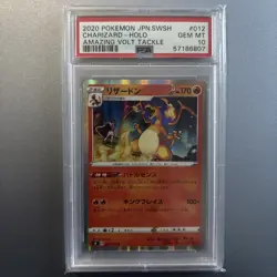 Charizard PSA 10 2020 Pokemon Japanese SWSH Amazing Volt Tackle Holo 12/100 MINT - Image 1