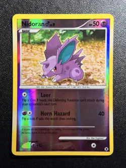 2009 Pokemon, Platinum Rising Rivals, #72/111 Nidoran M, Reverse Holo Common - Image 1