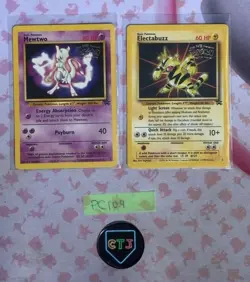 Pokemon WOTC Black Star Promo Lot MEWTWO #3 ELECTABUZZ #2 First Movie Vintage LP - Image 1