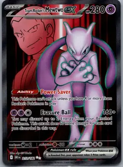 Pokemon TCG Destined Rivals Team Rocket's Mewtwo EX Ultra Rare 213/182 - Image 1