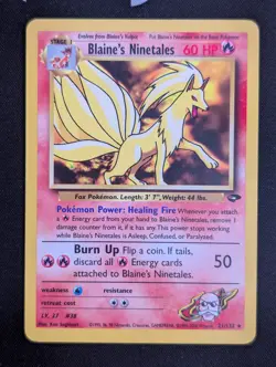 Pokemon Blaine's Ninetales 21/132 Unlimited Gym Challenge Non Holo WOTC NM - Image 1