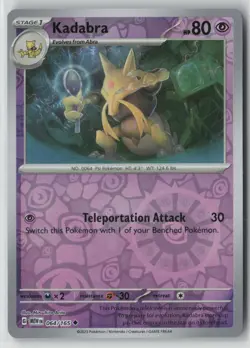 Kadabra 064/165 Pokemon TCG Scarlet & Violet 151 Reverse Holo (Near Mint) NM2 - Image 1