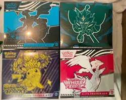 Pokemon ETB LOT 4x Twilight White Flare Black Bolt Surging Sparks ETB Sealed - Image 1