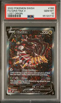Pokemon TCG Giratina V Alt Art Lost Origin SWSH 186/196 PSA 10 Gem Mint English - Image 1