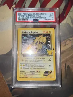 2021 Pokemon Celebrations Rocket’s Zapdos Holo Classic collection PSA9 - Image 1