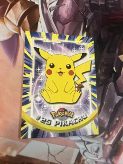 1999 Pokemon TV Animation Series 1 #25 Pikachu Blue Logo NM Non Foil - Image 1
