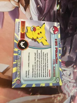 1999 Pokemon TV Animation Series 1 #25 Pikachu Blue Logo NM Non Foil - Image 2