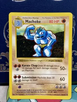 Pokemon - Machoke - Base Set Shadowless 34/102 - Uncommon - NM - Image 1