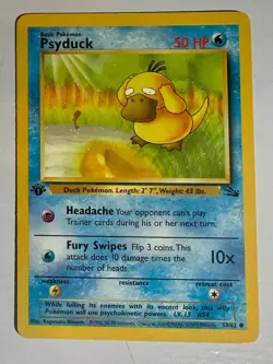 Pokemon Fossil Psyduck 53/62 - 1st Edition Non-Holo - WOTC 1999 - NEVER PLAYED - Image 2