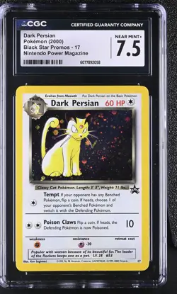 CGC 7.5 Dark Persian 2000 Black Star Promos 17 Holo Pokemon Card - Image 1