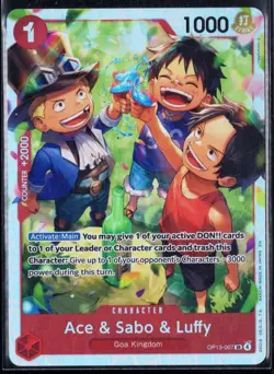 Ace & Sabo & Luffy OP13-007 SR One Piece Card Game Carrying on His Will ENGLISH - Image 1